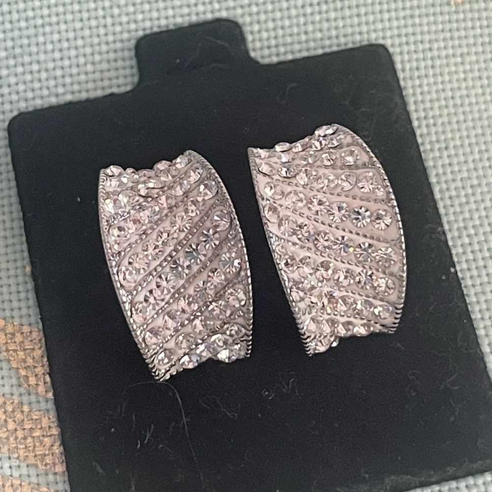 Pave sterling silver cz earrings